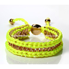 Metal Chain with Braided Thread Bracelet (XBL12987)